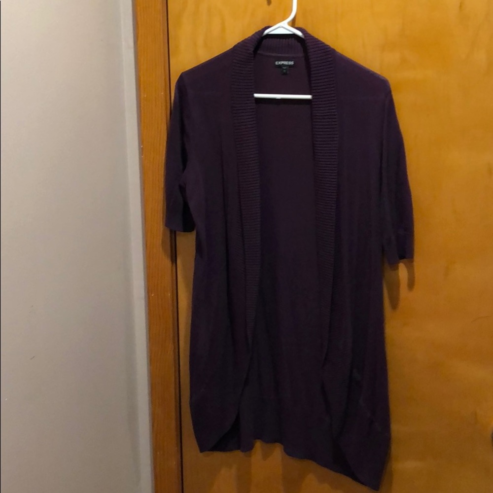 Short sleeve long cardigan